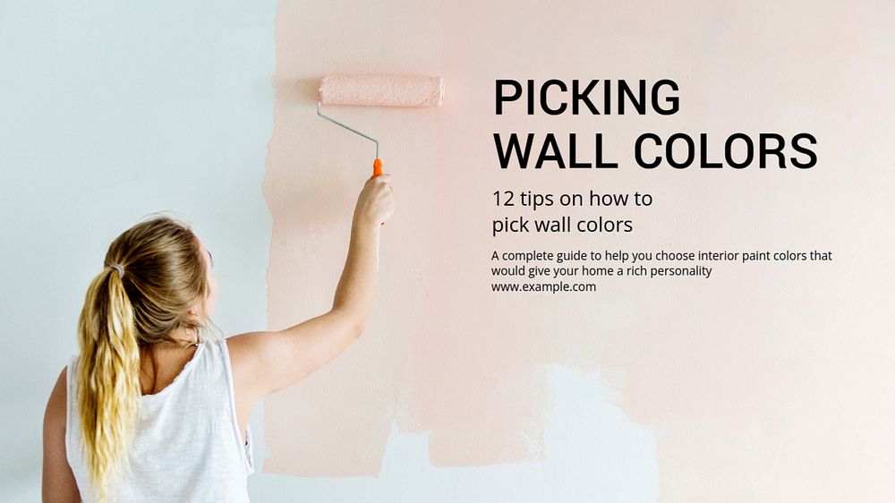 Wall colors blog banner template, editable text