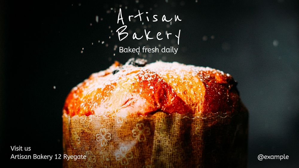 Artisan bakery  blog banner template, editable text