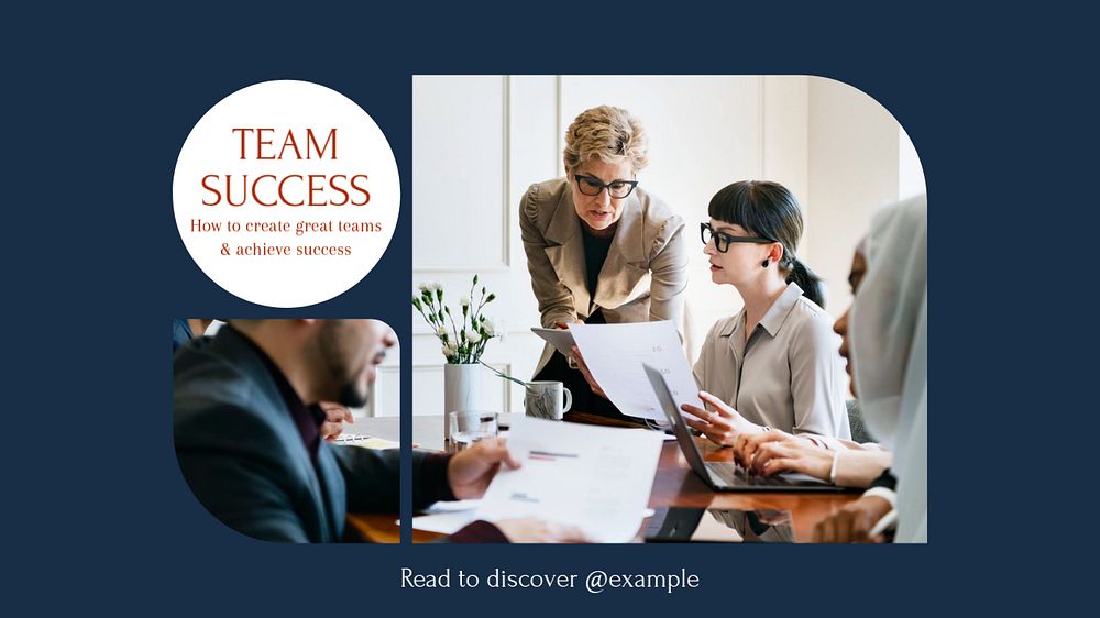 Team success blog banner template, editable text