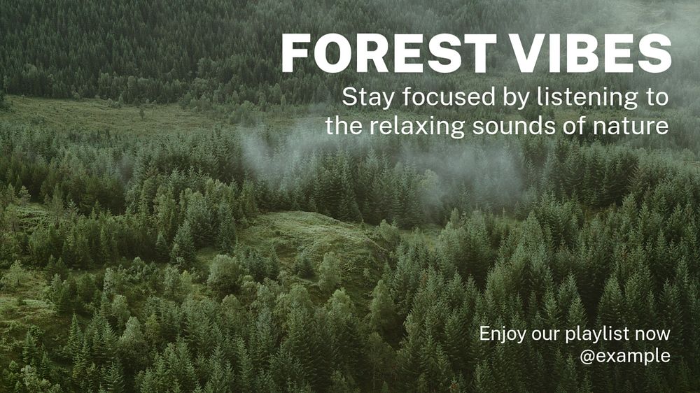 Forest vibes  blog banner template, editable text