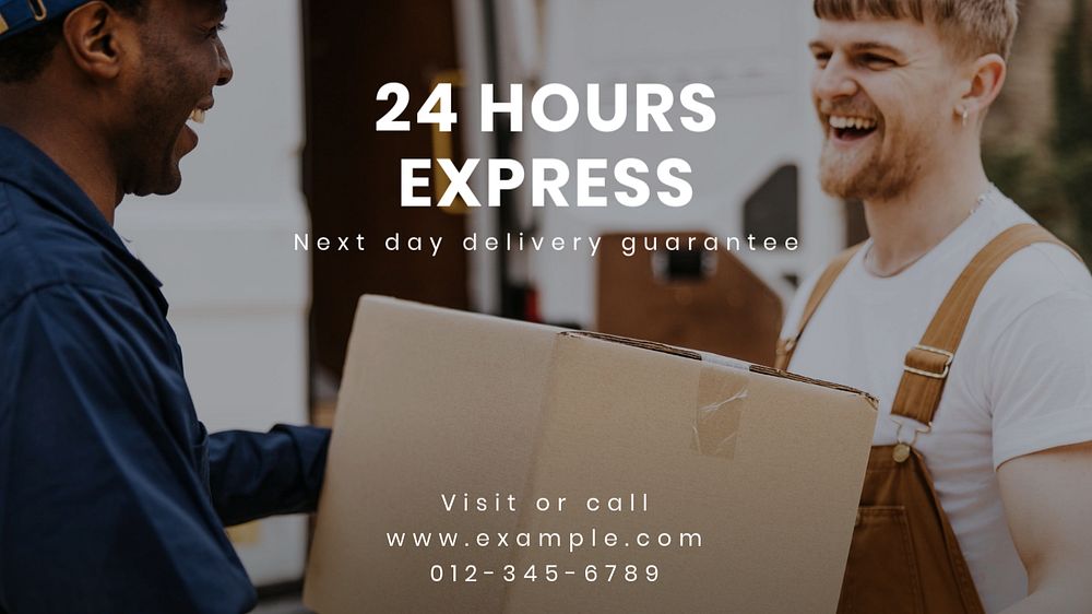 Express delivery  blog banner template, editable text