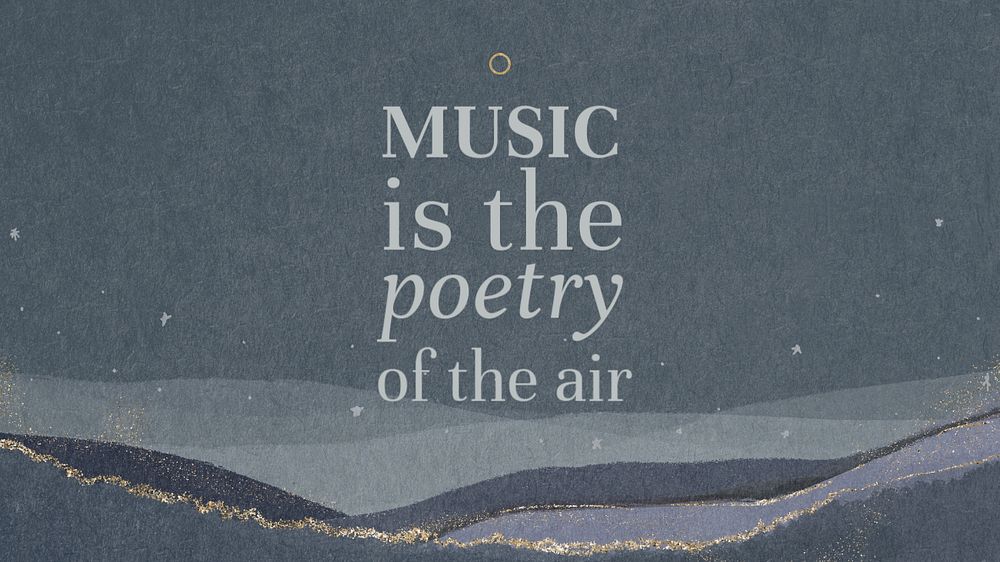 Music is the poetry of the air blog banner template, editable text