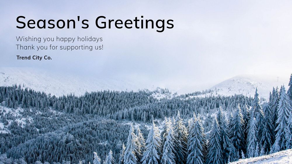 Season's greetings blog banner template, editable text