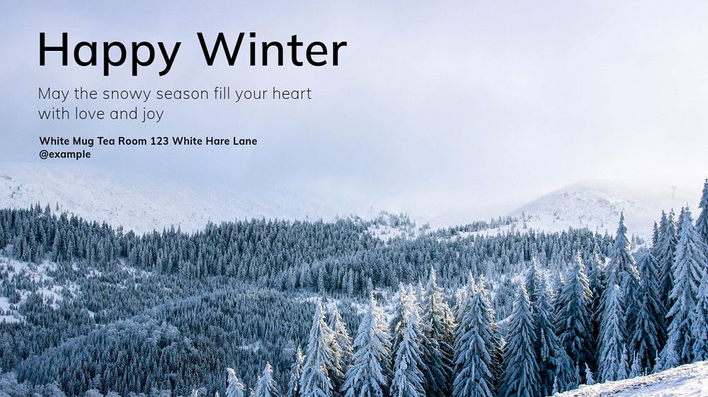 Happy winter blog banner template, editable text