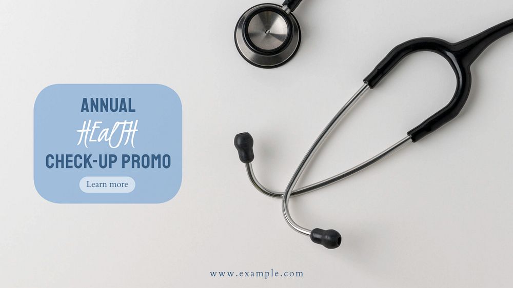 Annual health checkup  blog banner template, editable text