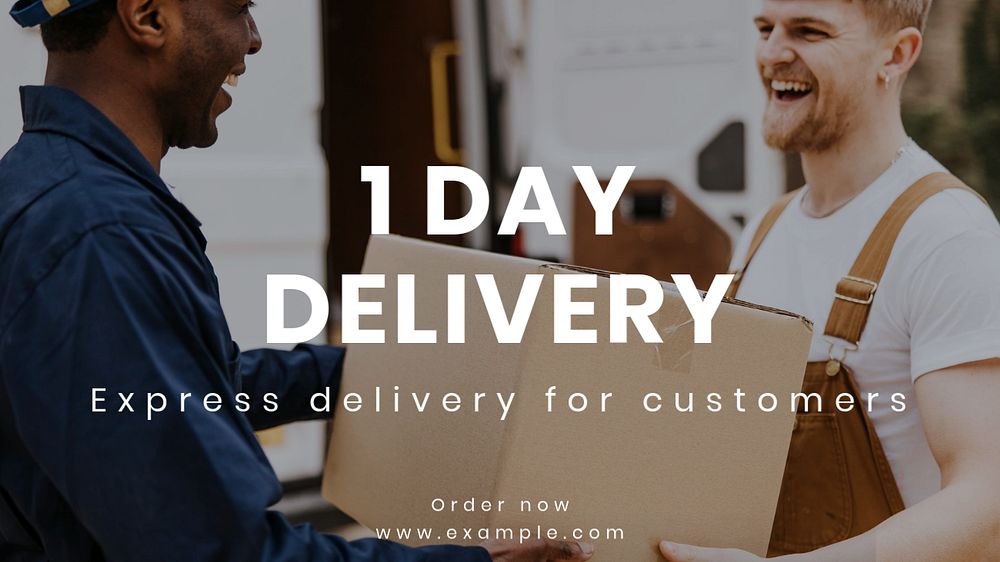 1 day delivery  blog banner template, editable text