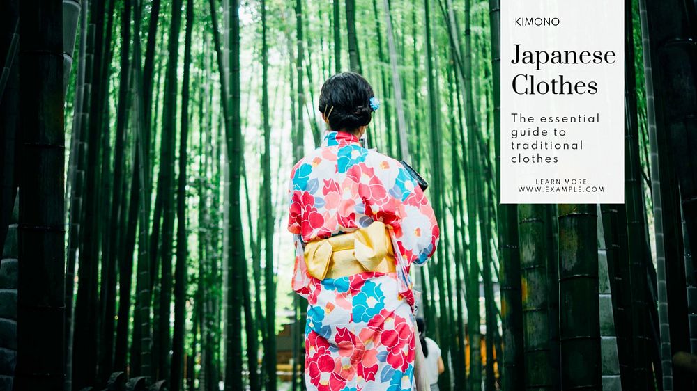 Kimono  blog banner template, editable text