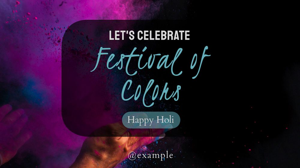 Holi festival  blog banner template, editable text