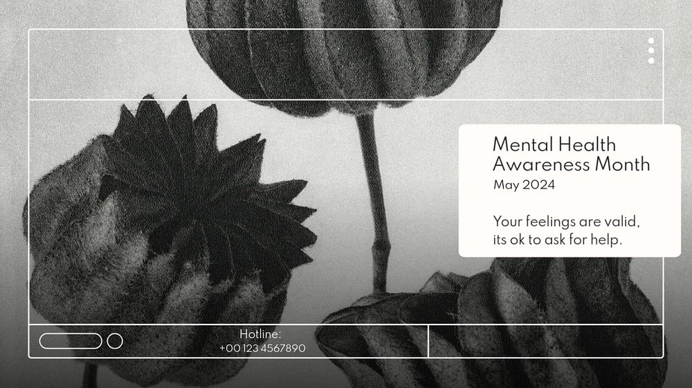 Mental health awareness   blog banner template, editable text