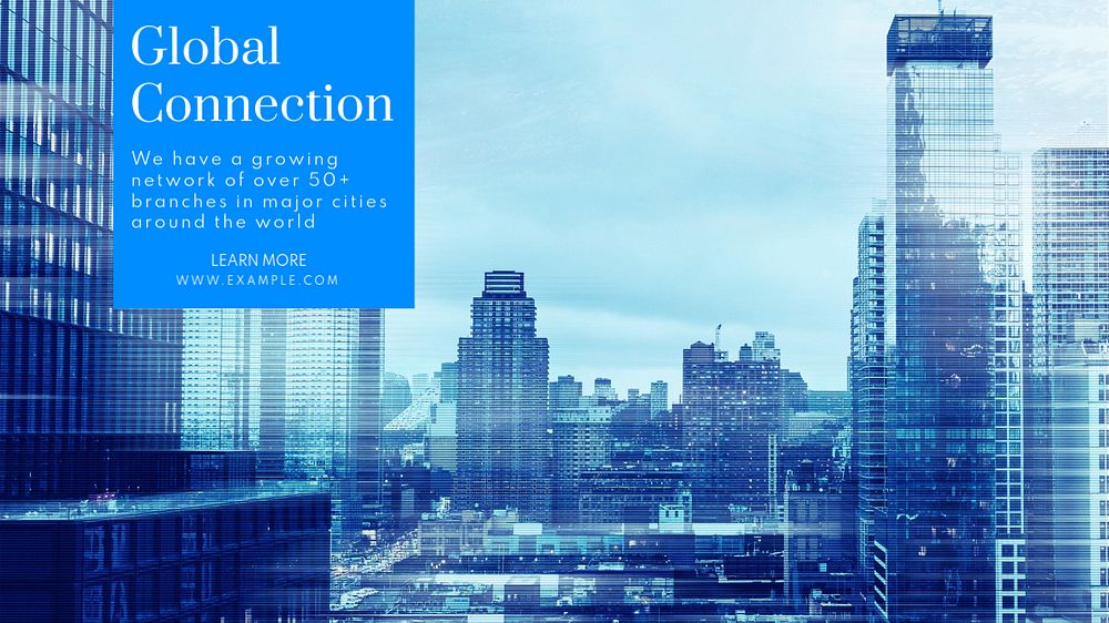 Global connection  blog banner template, editable text