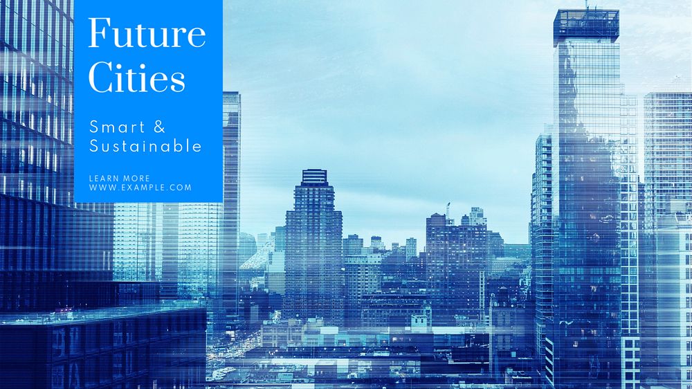 Future city  blog banner template, editable text