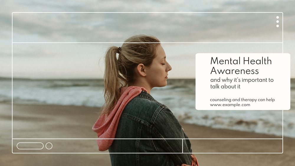 Mental health awareness  blog banner template, editable text