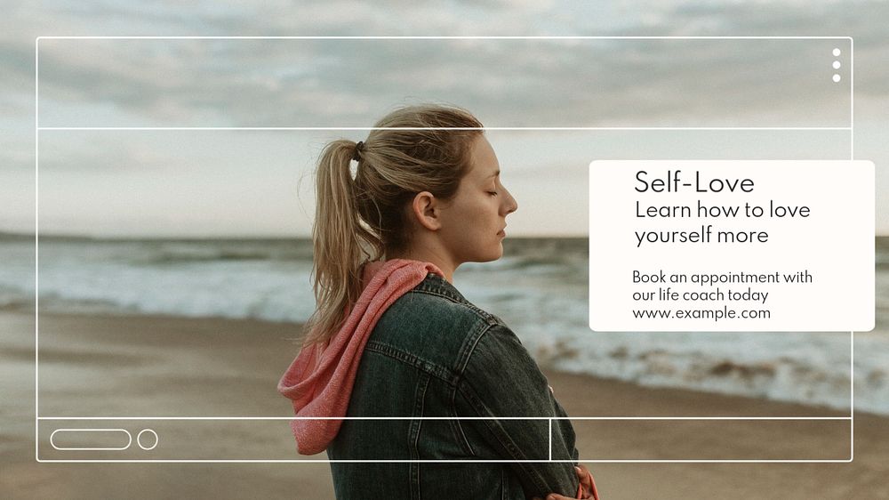 Self-love  blog banner template, editable text