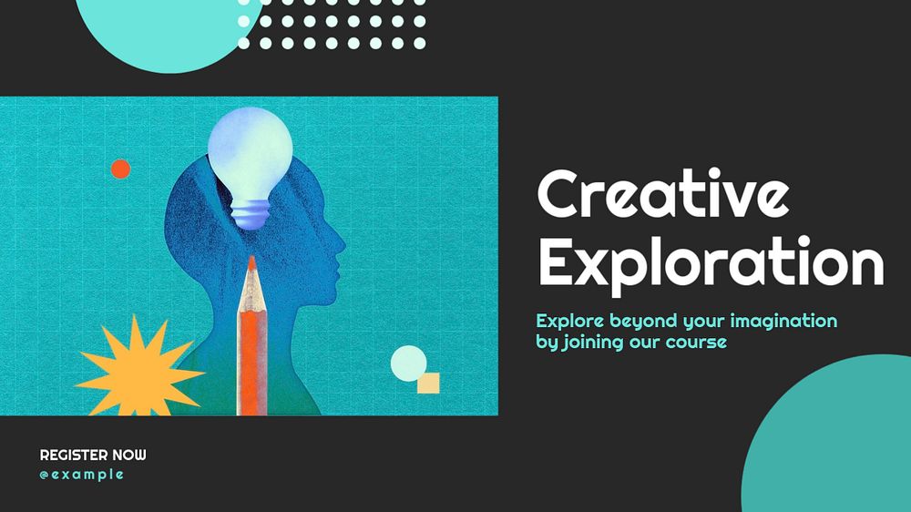 Creative exploration  blog banner template, editable text