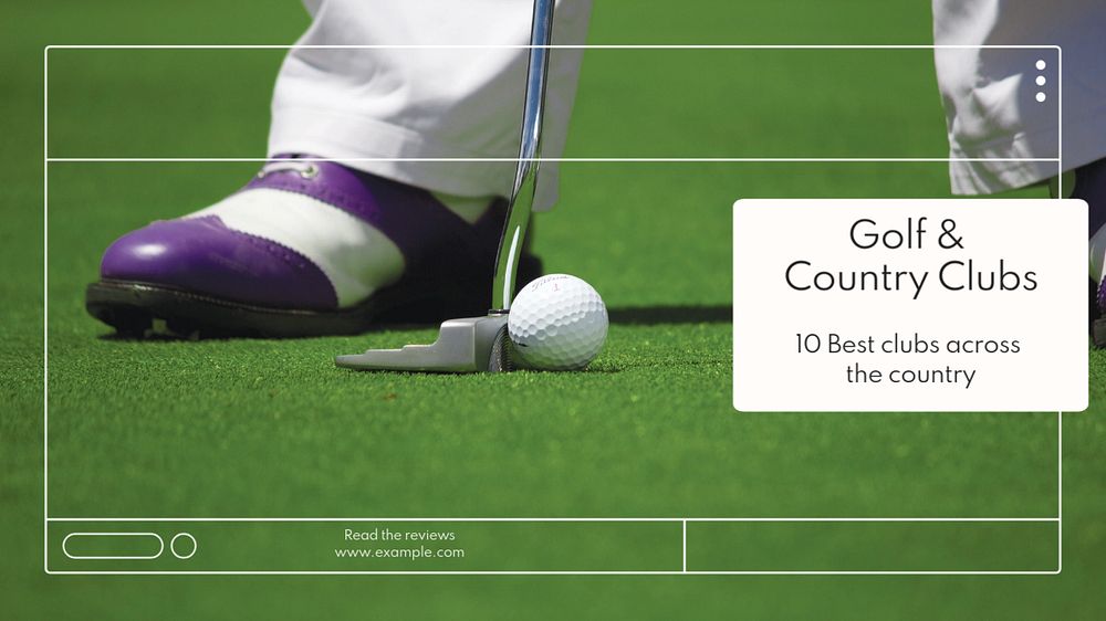 Golf & country club  blog banner template, editable text