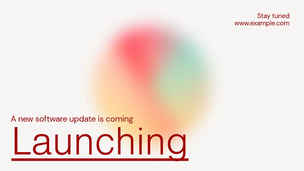 Software update launch blog banner template, editable text