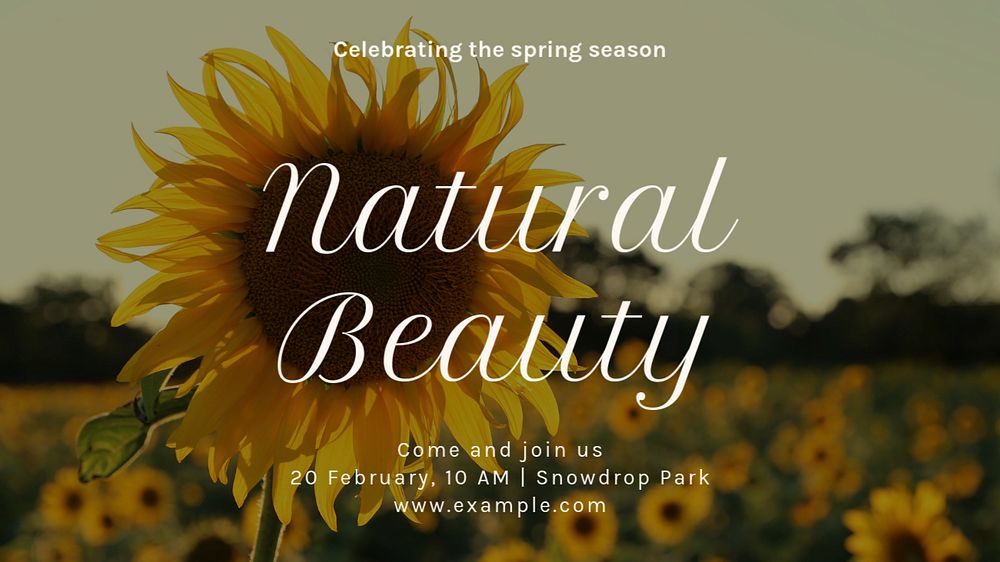 Natural beauty  blog banner template, editable text