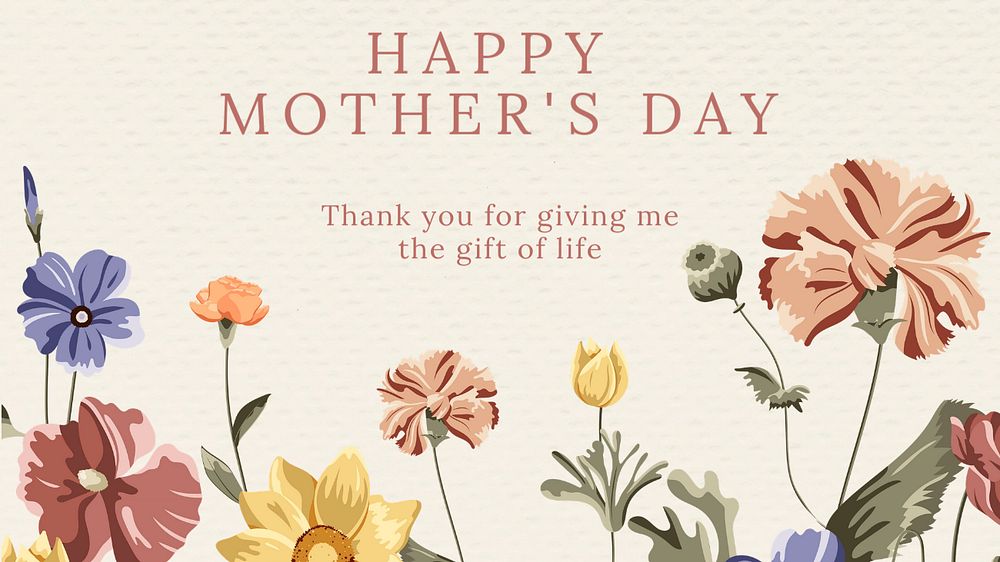 Happy mother's day  blog banner template, editable text