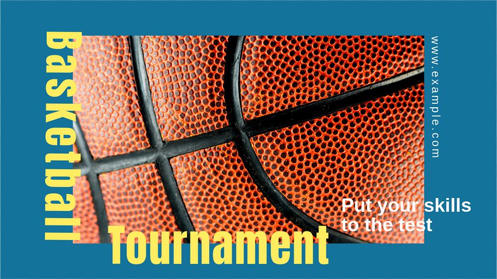 Basketball tournament  blog banner template, editable text