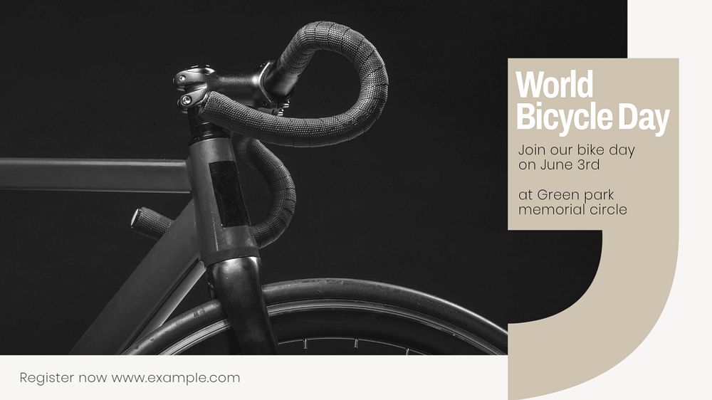 World bicycle day  blog banner template, editable text