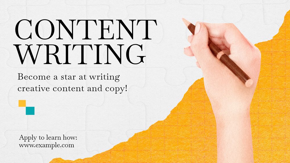 Content writing  blog banner template, editable text