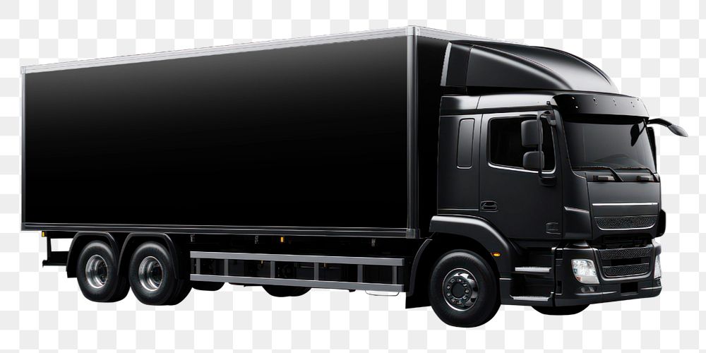 Trailer truck editable mockup element, realistic vehicle