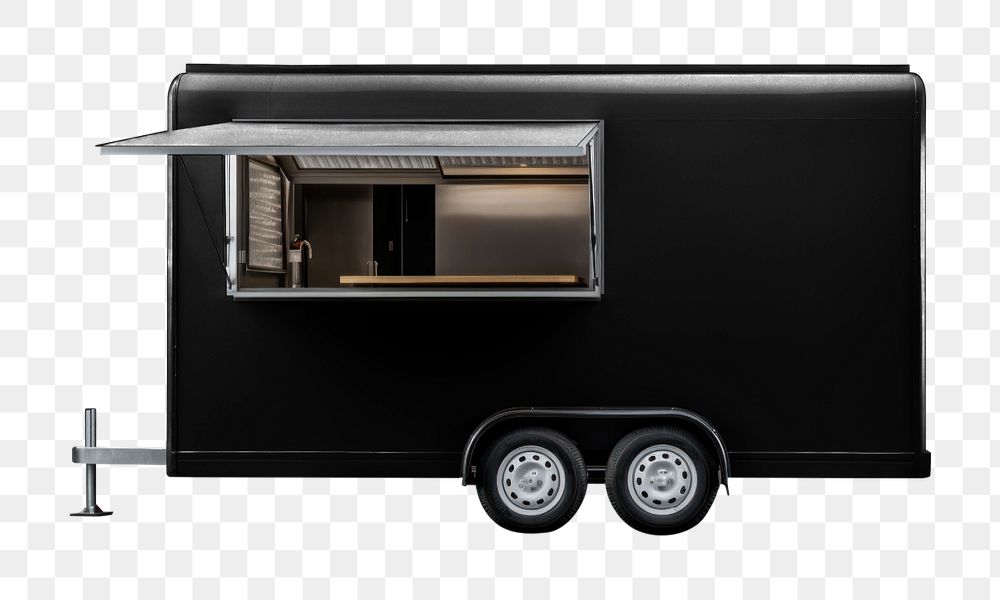 Food truck editable mockup element, realistic vehicle