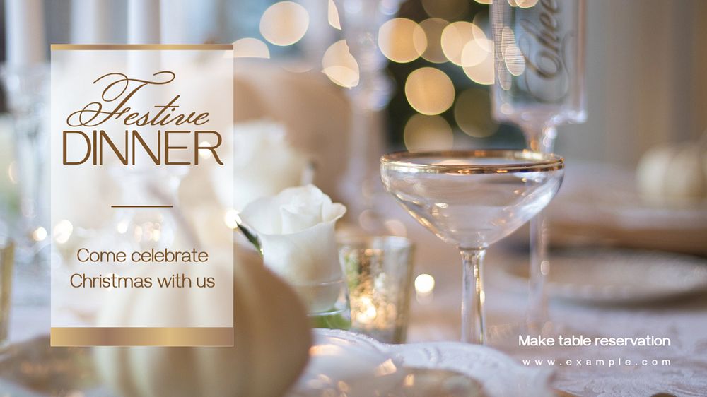 Christmas dinner blog banner template, editable text