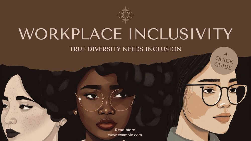 Workplace inclusivity blog banner template, editable text