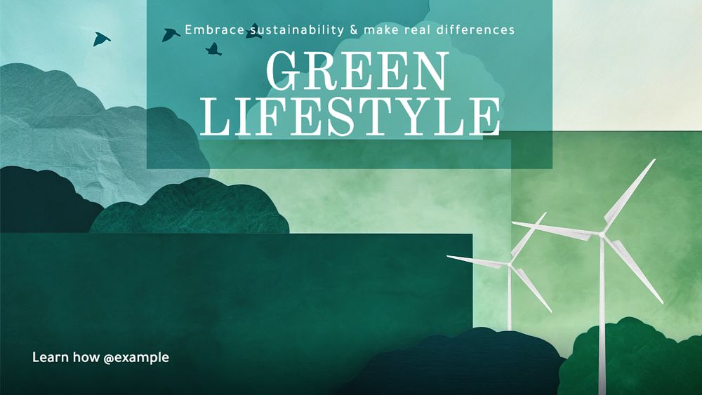 Green lifestyle blog banner template, editable text