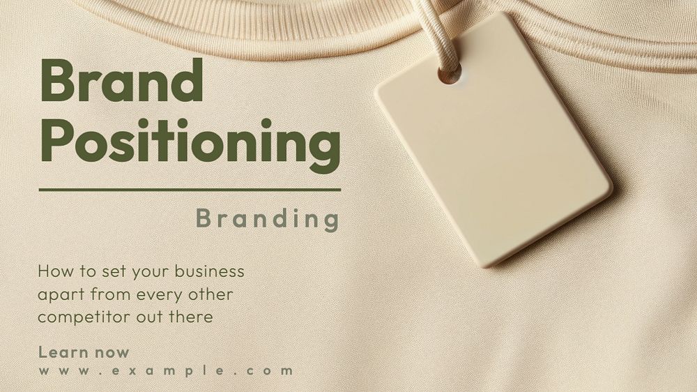 Brand positioning blog banner template, editable text