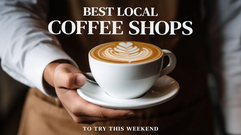 Best coffee shop blog banner template, editable text