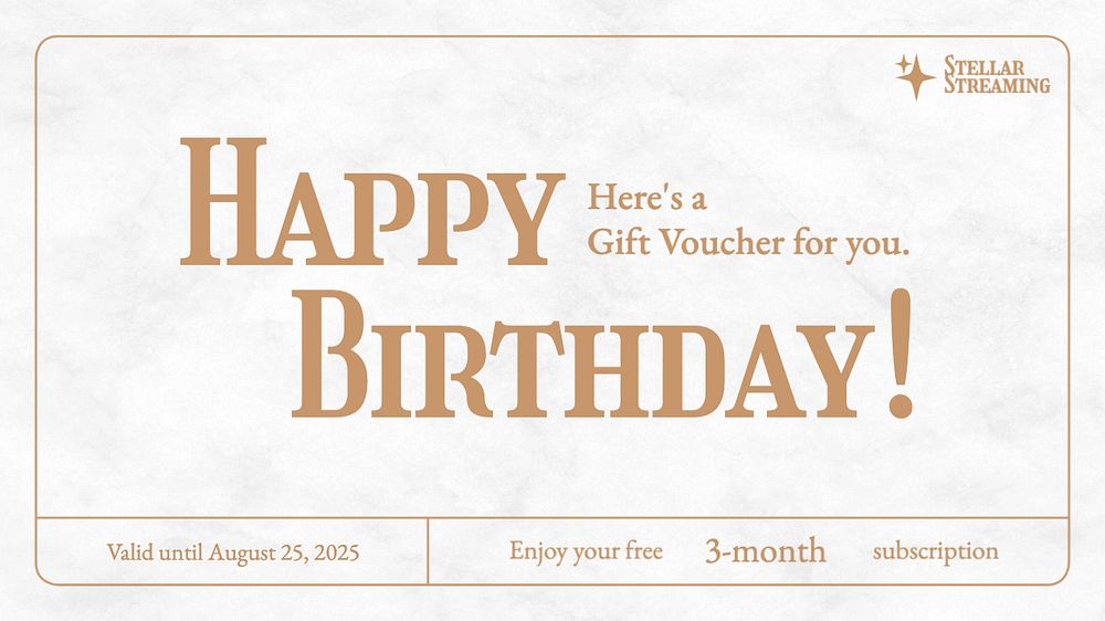 Birthday voucher template