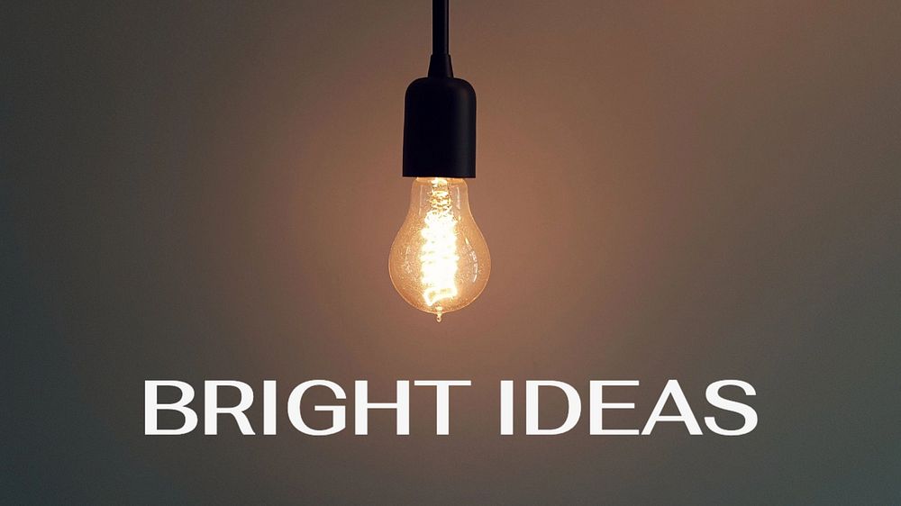 Bright ideas blog banner template, editable text