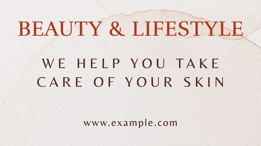 Beauty & lifestyle blog banner template, editable text