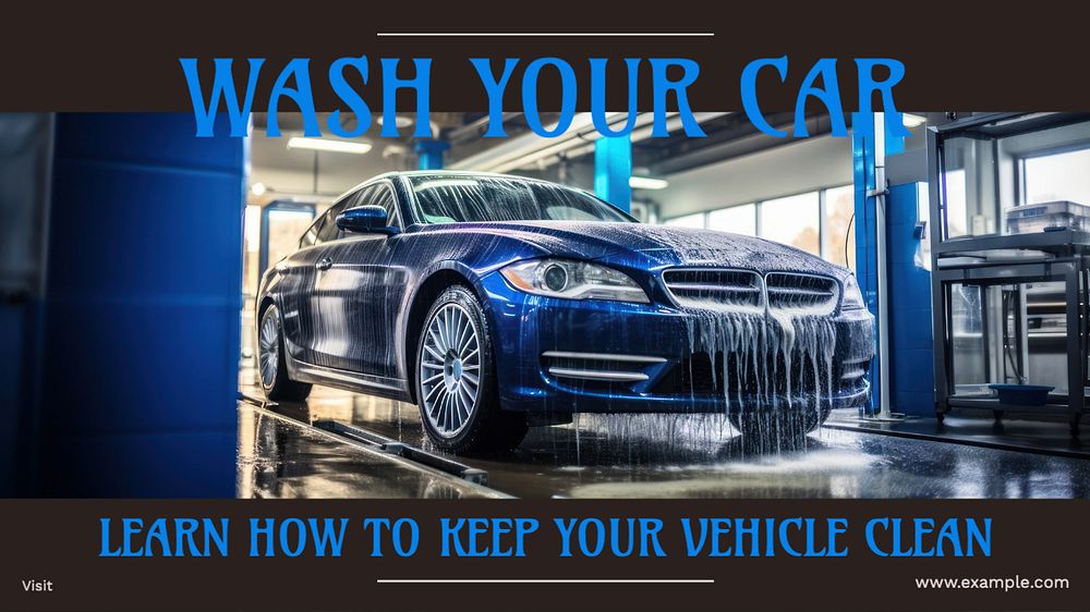 Wash your car blog banner template, editable text