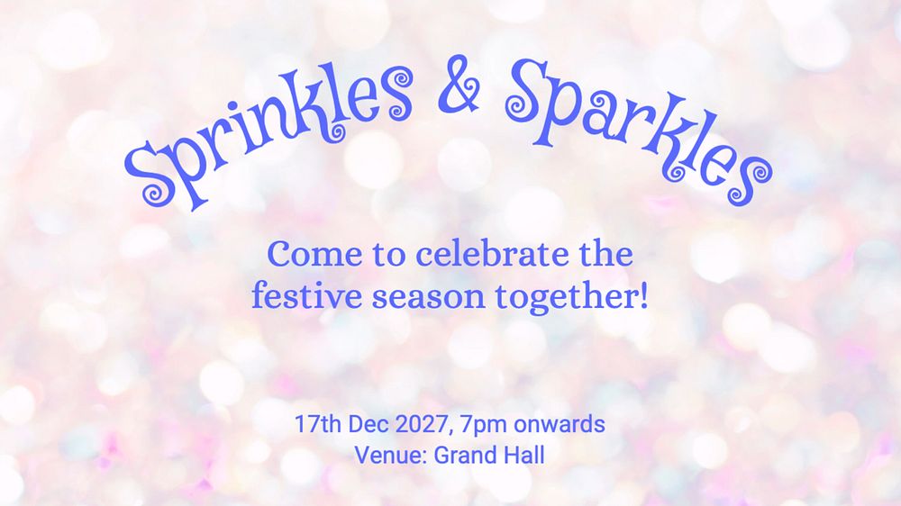 Sprinkles & sparkles festival blog banner template, editable text