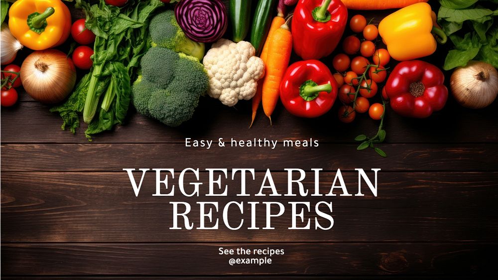 Vegetarian recipes blog banner template