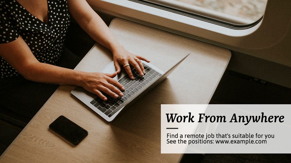 Work from anywhere blog banner template, editable text