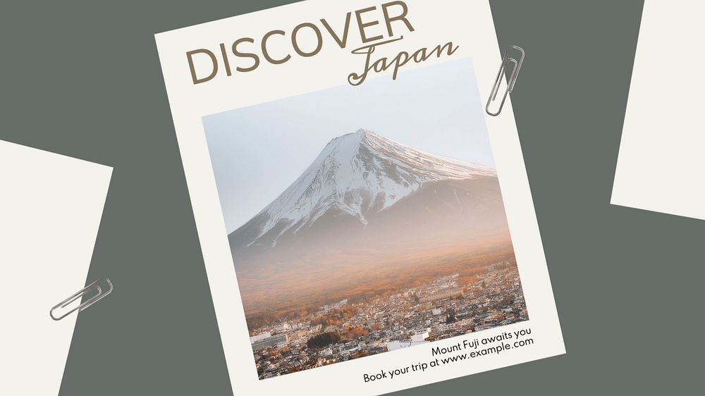 Japan trip blog banner template, editable text