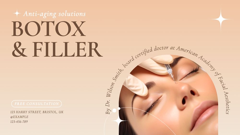 Botox & filler  blog banner template, editable text