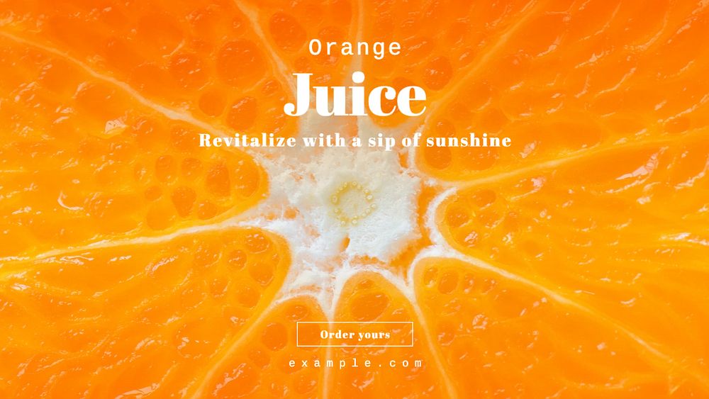 Orange juice blog banner template, editable text