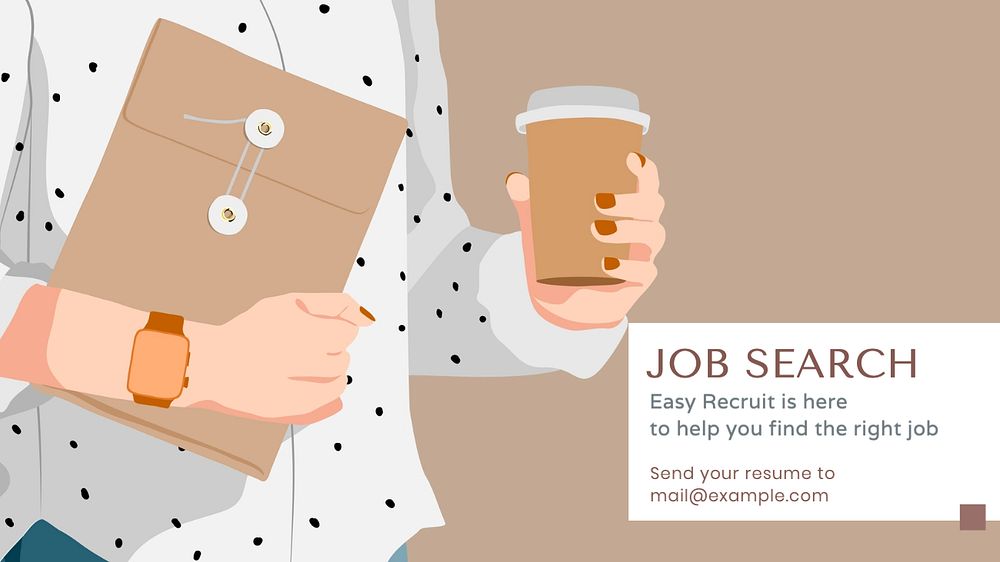 Job search blog banner template, editable text