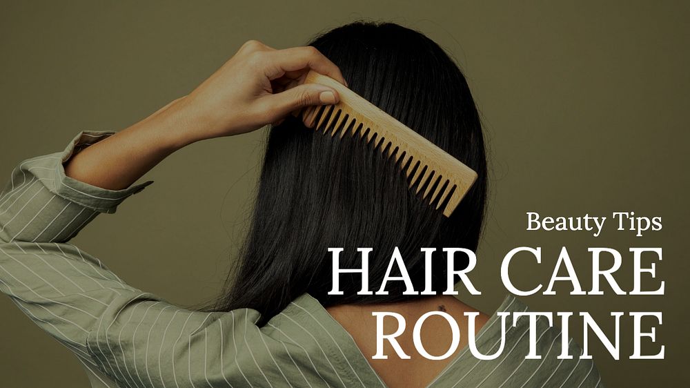 Hair care routine blog banner template, editable text