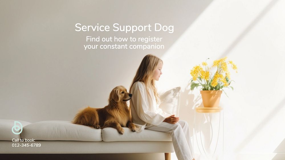 Service support dog blog banner template, editable text