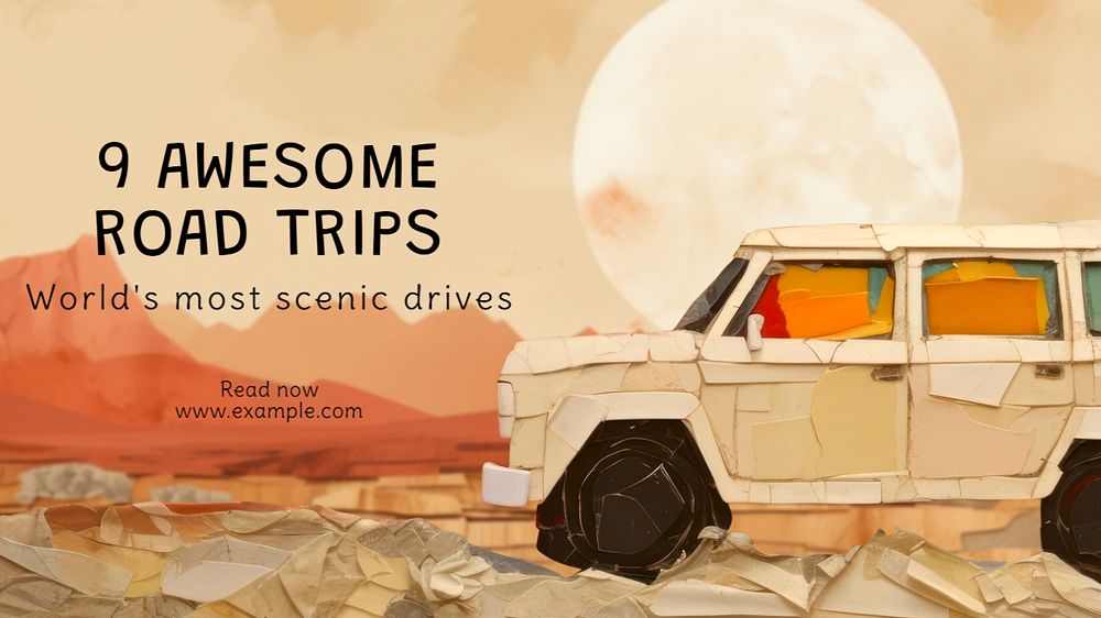 Awesome road trip blog banner template