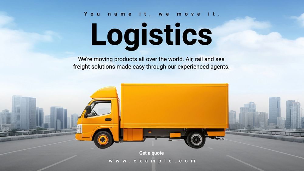 Logistics blog banner template, editable text