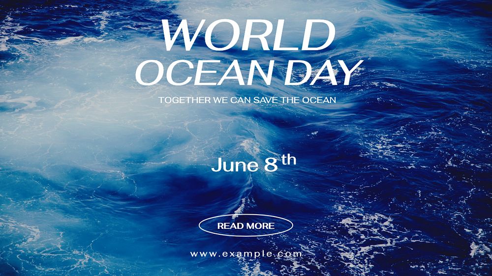 World ocean day blog banner template, editable text