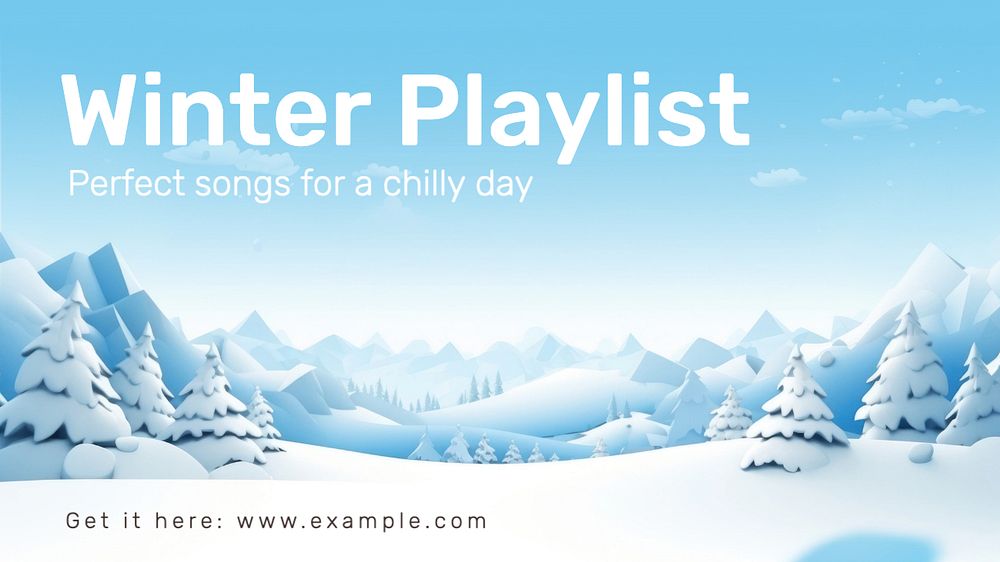 Winter playlist blog banner template, editable text