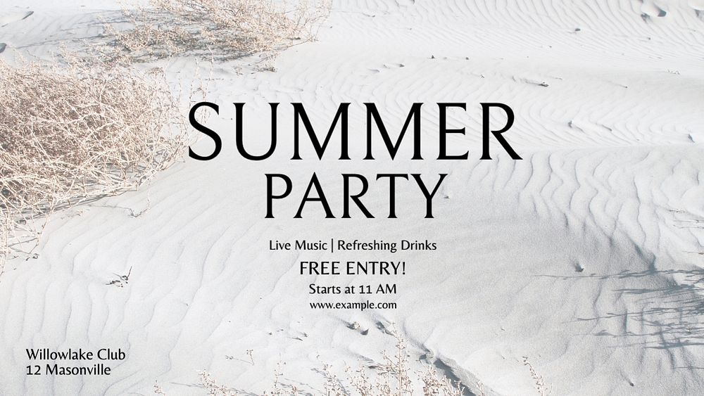 Summer Party blog banner template